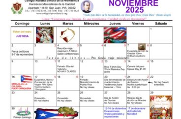 Calendario noviembre 2025