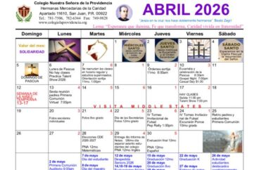 Calendario abril 2026