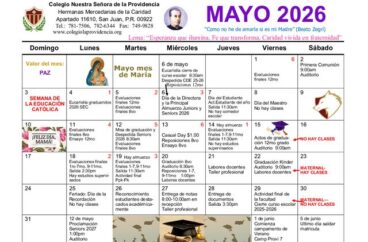 Calendario mayo 2026