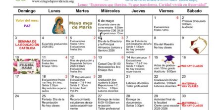 Calendario mayo 2026